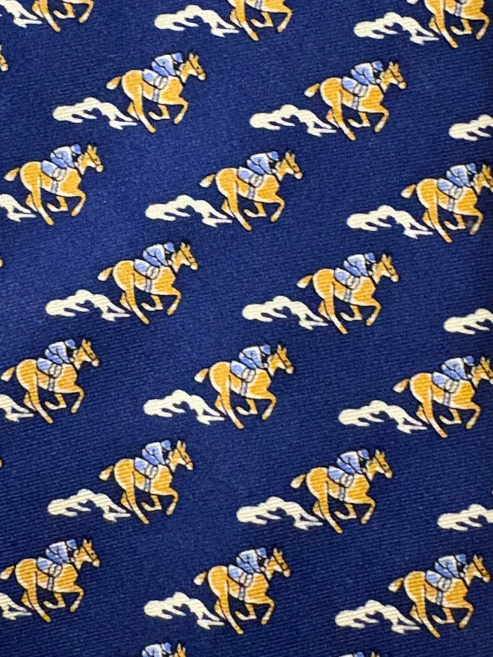 Vintage Sero New England Classics Silk Equestrian Jockey Tie Navy Blue